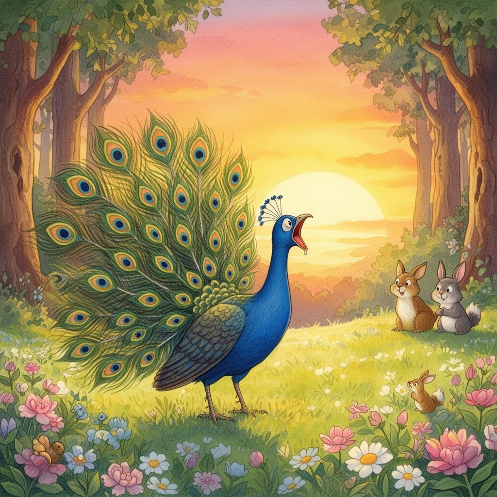 Scène uit "De Pauw en het Kleine Hert"